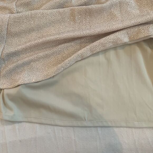 JS Collections Gown Metallic Gold Sparkles Ivory Size 8 Prom Black Tie Vintage - Picture 16 of 16